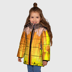 Куртка зимняя для девочки Желтые наплывы, цвет: 3D-черный — фото 2