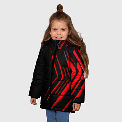 Куртка зимняя для девочки Красные стрелки, цвет: 3D-красный — фото 2
