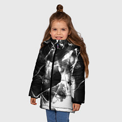 Куртка зимняя для девочки Черный дым и паттерны, цвет: 3D-черный — фото 2