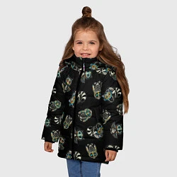 Куртка зимняя для девочки Owl raccoon, цвет: 3D-светло-серый — фото 2