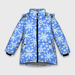 Куртка зимняя для девочки Мультяшные снежинки, цвет: 3D-светло-серый