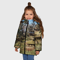 Куртка зимняя для девочки STALKER танки, цвет: 3D-черный — фото 2