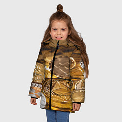 Куртка зимняя для девочки Виртуальные монеты, цвет: 3D-черный — фото 2