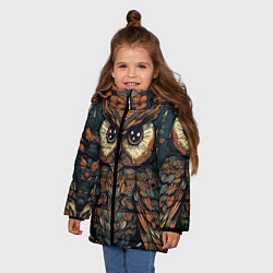 Куртка зимняя для девочки Сова с узорами, цвет: 3D-черный — фото 2