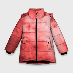 Куртка зимняя для девочки Красный гранж, цвет: 3D-черный