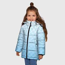 Куртка зимняя для девочки Переливающиеся снежинки паттерн, цвет: 3D-светло-серый — фото 2
