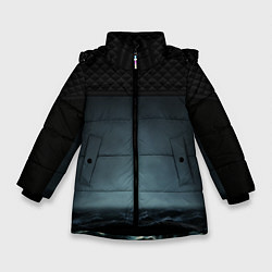 Куртка зимняя для девочки Капитан-зомби и его подлодка, цвет: 3D-черный