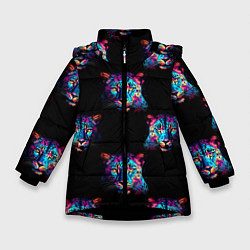 Зимняя куртка для девочки Паттерн с леопардами