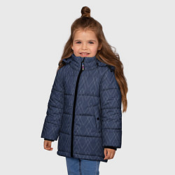 Куртка зимняя для девочки Серо-синий геометричные линии, цвет: 3D-светло-серый — фото 2