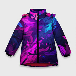 Зимняя куртка для девочки Фиолетовые яркие лепестки