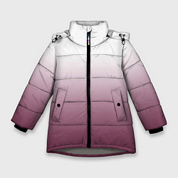 Куртка зимняя для девочки Туманный градиент бело-бордовый, цвет: 3D-светло-серый