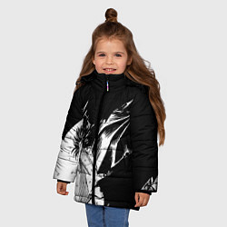 Куртка зимняя для девочки Берсерк Гатс в чёрных доспехах, цвет: 3D-красный — фото 2