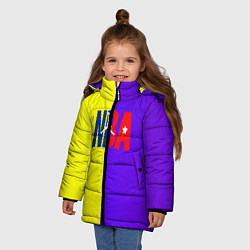 Куртка зимняя для девочки NBA sport полосы, цвет: 3D-красный — фото 2