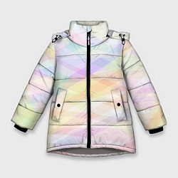 Куртка зимняя для девочки Цветные полупрозрачные полосы, цвет: 3D-светло-серый