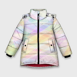Зимняя куртка для девочки Цветные полупрозрачные полосы