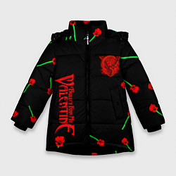 Куртка зимняя для девочки Bullet for my valentine band rock, цвет: 3D-черный