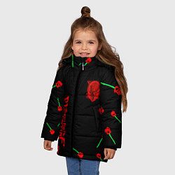 Куртка зимняя для девочки Bullet for my valentine band rock, цвет: 3D-черный — фото 2