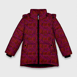 Зимняя куртка для девочки Витражный паттерн оттенков красного