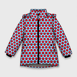 Куртка зимняя для девочки Вишнёвый многогранник, цвет: 3D-светло-серый