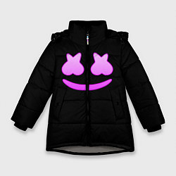 Куртка зимняя для девочки Маршмеллоу розовый градиент лого, цвет: 3D-светло-серый