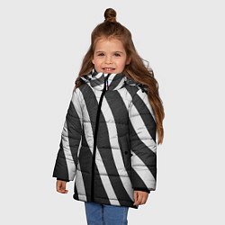 Куртка зимняя для девочки Зебровые линии, цвет: 3D-черный — фото 2
