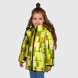 Куртка зимняя для девочки Жёлтый глитч, цвет: 3D-черный — фото 2