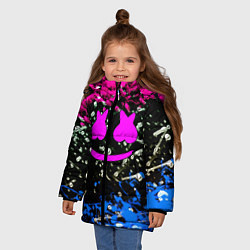 Куртка зимняя для девочки Marshmello неоновый краски, цвет: 3D-светло-серый — фото 2