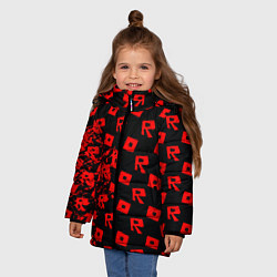 Куртка зимняя для девочки Roblox краски гейм мобайл, цвет: 3D-красный — фото 2