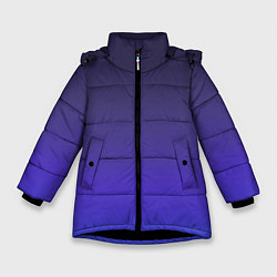 Куртка зимняя для девочки Градиент тёмно фиолетовый синий, цвет: 3D-черный