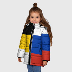Куртка зимняя для девочки Россия - патриот, цвет: 3D-черный — фото 2