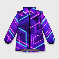 Куртка зимняя для девочки Neon Geometric, цвет: 3D-светло-серый