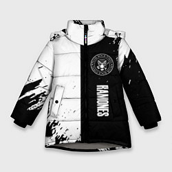 Куртка зимняя для девочки Ramones краски абстракция, цвет: 3D-светло-серый