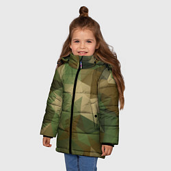 Куртка зимняя для девочки Камуфляжный геометрический паттерн, цвет: 3D-черный — фото 2