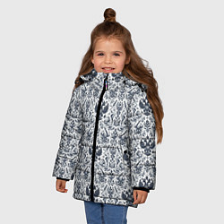 Куртка зимняя для девочки Греб России паттерн, цвет: 3D-светло-серый — фото 2