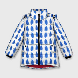 Куртка зимняя для девочки Акварельный дождь, цвет: 3D-красный