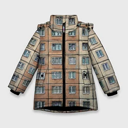 Куртка зимняя для девочки Хрущевка, цвет: 3D-черный