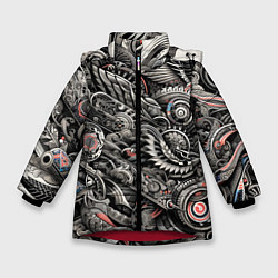 Куртка зимняя для девочки Тату - нейросеть, цвет: 3D-красный