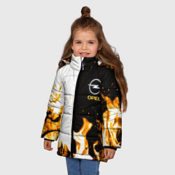 Куртка зимняя для девочки Opel огонь текстура, цвет: 3D-черный — фото 2