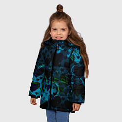 Куртка зимняя для девочки Сердечки узоры, цвет: 3D-светло-серый — фото 2