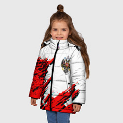 Куртка зимняя для девочки Россия герб империя, цвет: 3D-черный — фото 2