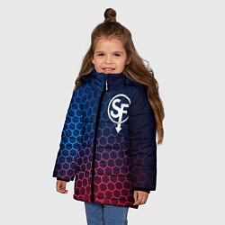 Куртка зимняя для девочки Sally Face неоновые соты, цвет: 3D-черный — фото 2