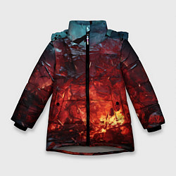 Куртка зимняя для девочки Абстрактный взрыв, цвет: 3D-светло-серый