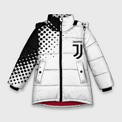 Куртка зимняя для девочки Juventus sport black geometry, цвет: 3D-красный