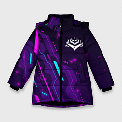 Куртка зимняя для девочки Warframe neon gaming, цвет: 3D-черный