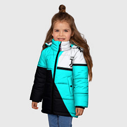 Куртка зимняя для девочки Juventus sport geometry fc, цвет: 3D-светло-серый — фото 2