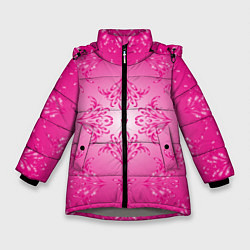 Зимняя куртка для девочки Узоры на розовом фоне