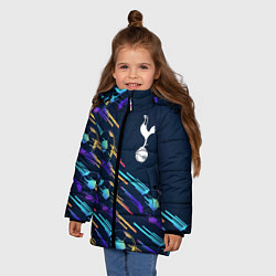 Куртка зимняя для девочки Tottenham градиентные мячи, цвет: 3D-черный — фото 2