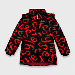 Куртка зимняя для девочки Sally face pattern game, цвет: 3D-красный