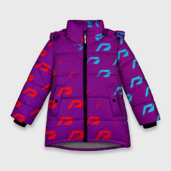 Куртка зимняя для девочки НФС лого градиент текстура, цвет: 3D-светло-серый