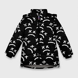 Куртка зимняя для девочки Marshmello pattern music dj, цвет: 3D-светло-серый